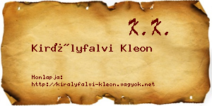 Királyfalvi Kleon névjegykártya